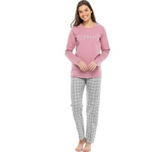 Mod Collection Sıfır Yaka Kareli Bayan Pijama Takım