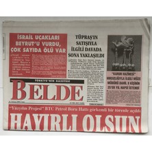 Belde Gazetesi 14 Temmuz 2006  - Israil Uçakları Beyrutu Vurdu , Çok Sayıda Ölü Var   GZ5289