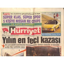 Hürriyet Gazetesi 15 Ağustos 1991 - Yılın En Feci Trafik Kazası - Galatasaray Gerekeni Yaptı GZ132718