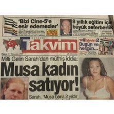 Takvim Gazetesi 17 Ağustos 1997-SIBEL Turnagöl Ün Çıplak Pozları Olay Yarattı   GZ45156
