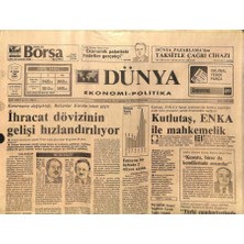 Dünya Gazetesi 24 Ocak 1992 - Kutlutaş, Enka Ile Mahkemelik  Gz97374