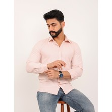 Akşahin Collection BEJ KAVUNİÇİ PAMUKLU SLİM FİT DÖRT MEVSİM HEDİYE KUTULU UZUN KOLLU KLASİK ERKEK GÖMLEK