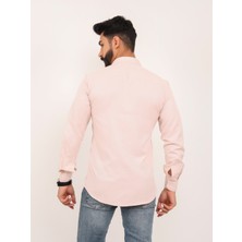 Akşahin Collection BEJ KAVUNİÇİ PAMUKLU SLİM FİT DÖRT MEVSİM HEDİYE KUTULU UZUN KOLLU KLASİK ERKEK GÖMLEK