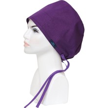 Doktorbonem Tesettür Patlıcan Moru Tek Renk Cerrahi Bone Doktor Hemşire Sağlıkçı Bonesi Geniş Kesim