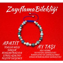 Yıldız Doğal Taş Apatit Ay Taşı Zayıflama Doğal Taş Makrome Bileklik Ayarlanabilir Ölçü