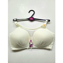 F.K. Önü Tül Detaylı Toparlayıcı Sütyen-Ecru