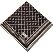 Vakko Monogram Tivil Ipek Eşarp 30008898-KOYU Kahve Ekru