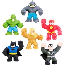 Goojitzu Dc Mini 6li GJD02000,BATMAN Superman Croc Flash Shark ve Aquaman Figür Oyuncak