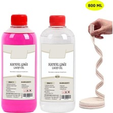 Dünya Magnet Kandil Yağı, 2'li Set, Şeffaf Pembe ,  800 ml + 50CM Fitil