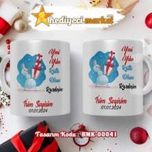 Hediyeci Market Kişiye Özel Yılbaşı Temalı Beyaz Kupa Bardak - HMK-00041 - HM-01-00124-01