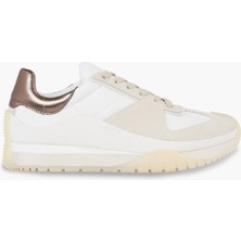 Calvin Klein Beyaz - Bronz Kadın Deri Sneaker Hw0Hw01879Ybr
