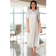 Effortt Lohusa Dantelli Gecelik Ekru - 5033