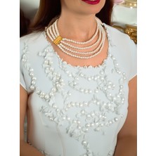Yüksek kalite İnci choker kolye Çoklu inci kolye