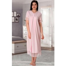 Effortt Lohusa Dantelli Gecelik Pembe - 5043