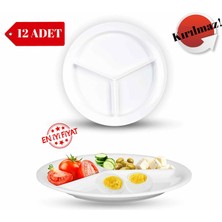 Avangart Mutfak 12 Adet Melamin Kırılmaya Dayanıklı Kahvaltı, Diyet, Kreş, Okul, Sosluk Tabağı (25CM)