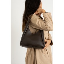 Nbi Bags Nbibags Siyah Çıtçıt Kapatmalı  Deri Fermuarlı Makyaj Çantalı El ve Omuz Çantası