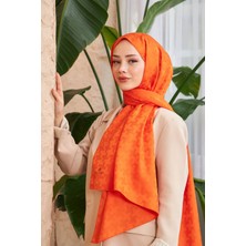 İpekhan Cross Desen İpeksi Jakar Şal Turuncu 9006-13