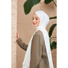 İpekhan Cross Desen Ipeksi Jakar Şal Kırık Beyaz 9006-09