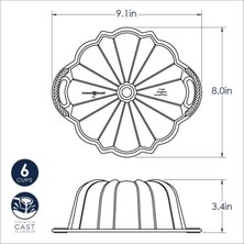 Nordic Ware Nordicware 60. Yıl Özel Bundt Kek Kalıbı - 6 Cup