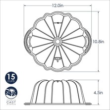 Nordic Ware Nordicware 60. Yıl Özel Bundt Kek Kalıbı - 12 Cup