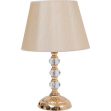 TH Toptancı Home Th - 250120 Gold Renk Metal Ayaklı Kristal Cam  Abajur Masa Lambası