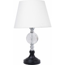 TH Toptancı Home Th - 250164 Krom Renk Toplu Metal Ayaklı Kristal Cam Abajur Masa Lambası