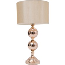 TH Toptancı Home Th - 250155  Gold Renk Metal Toplu Ayaklı Abajur Masa Lambası