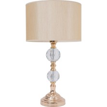 TH Toptancı Home Th - 250129 Gold Renk Metal Ayaklı Kristal Cam  Abajur Masa Lambası