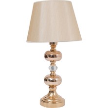 TH Toptancı Home Th - 250098 - Gold Renk Metal Toplu Ayaklı Abajur Masa Lambası