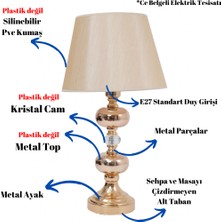 TH Toptancı Home Th - 250098 - Gold Renk Metal Toplu Ayaklı Abajur Masa Lambası