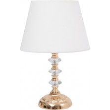 TH Toptancı Home Th - 250110 Gold Renk Metal Ayaklı Kristal Cam  Abajur Masa Lambası