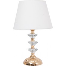 TH Toptancı Home Th - 250106 Gold Renk Metal Ayaklı Kristal Cam  Abajur Masa Lambası