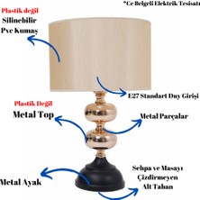 TH Toptancı Home Th - 250173  Gold Renk Metal Toplu Ayaklı Abajur Masa Lambası