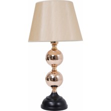 TH Toptancı Home Th - 250174  Gold Renk Metal Toplu Ayaklı Abajur Masa Lambası
