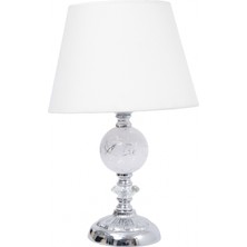 TH Toptancı Home Th - 250180 Krom Renk Desenli Metal Toplu Ayaklı Abajur Masa Lambası