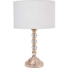 TH Toptancı Home Th - 250127 Gold Renk Metal Ayaklı Kristal Cam  Abajur Masa Lambası