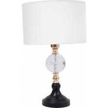 TH Toptancı Home Th - 250179 Gold Renk Metal Ayaklı Kristal Cam  Abajur Masa Lambası
