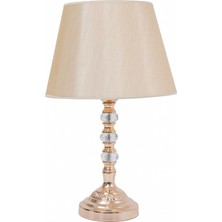 TH Toptancı Home Th - 250126 Gold Renk Metal Ayaklı Kristal Cam  Abajur Masa Lambası