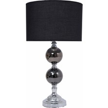 TH Toptancı Home Th - 250201 Krom Renk Metal Toplu Ayaklı Abajur Masa Lambası