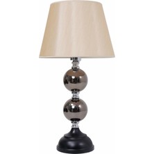 TH Toptancı Home Th - 250166 Krom Renk Metal Toplu Ayaklı Abajur Masa Lambası