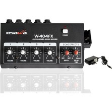 Osawa Mikrofon Giriş-1 Line Çıkış Eko’lu 20 Db 4 Kanal Adaptörlü Mini Mikrofon Çoğaltıcı W-404FX