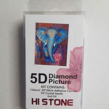 Hi Stone 5d Elmas Taş Işleme Kiti 20X30 cm Mavi Fil Desen