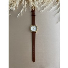 Quartz Retro Minimal Vintage Deri Kordon Kadın Kol Saati