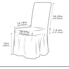 Uytm Sandalye Kılıfı Likralı Bürümcük Etekli Lastikli Yıkanabilir Sandalye Örtüsü 6ADET