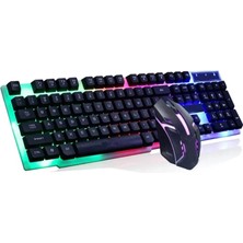 Batcell Gaming Oyuncu Klavye Mouse Set, LED Işıklı Kablolu Oyuncu Klavyesi