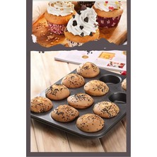 Rosemor Muffin Kalıbı 12'li Kek Pasta Kurabiye Cupcake Lüx Muffin Kalıbı Kek Çörek Fırın Kapsülü