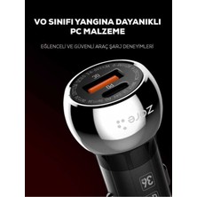 Boğazören Araç Şarj Aleti Hızlı Şarj Çakmaklık Girişi Usb-Type C Dönüştürücü(Pd Qc 4.0 30W+USB Qc 3.0 )