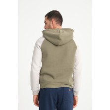 Cool Hill Yeşil Iki Renkli Kapüşonlu Erkek Sweatshirt