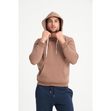 Cool Hill Kahve Kanguru Cepli Kapüşonlu Erkek Sweatshirt