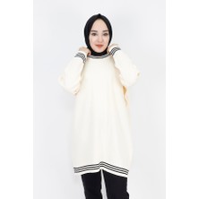 By Coolest Butik 14819 Çizgili Desenli Triko Tunik